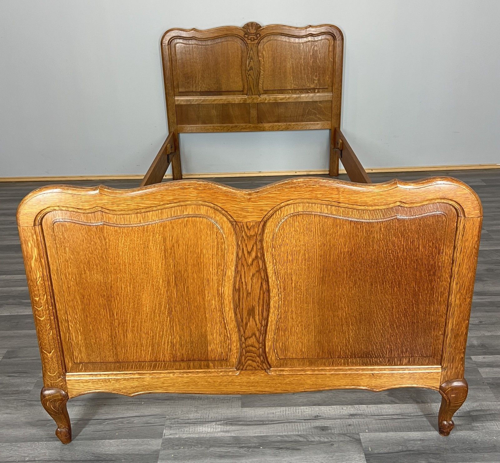Bed Frame Vintage French Louis XVI Style Oak Single Carved Panel Lot 4083 photo furniture