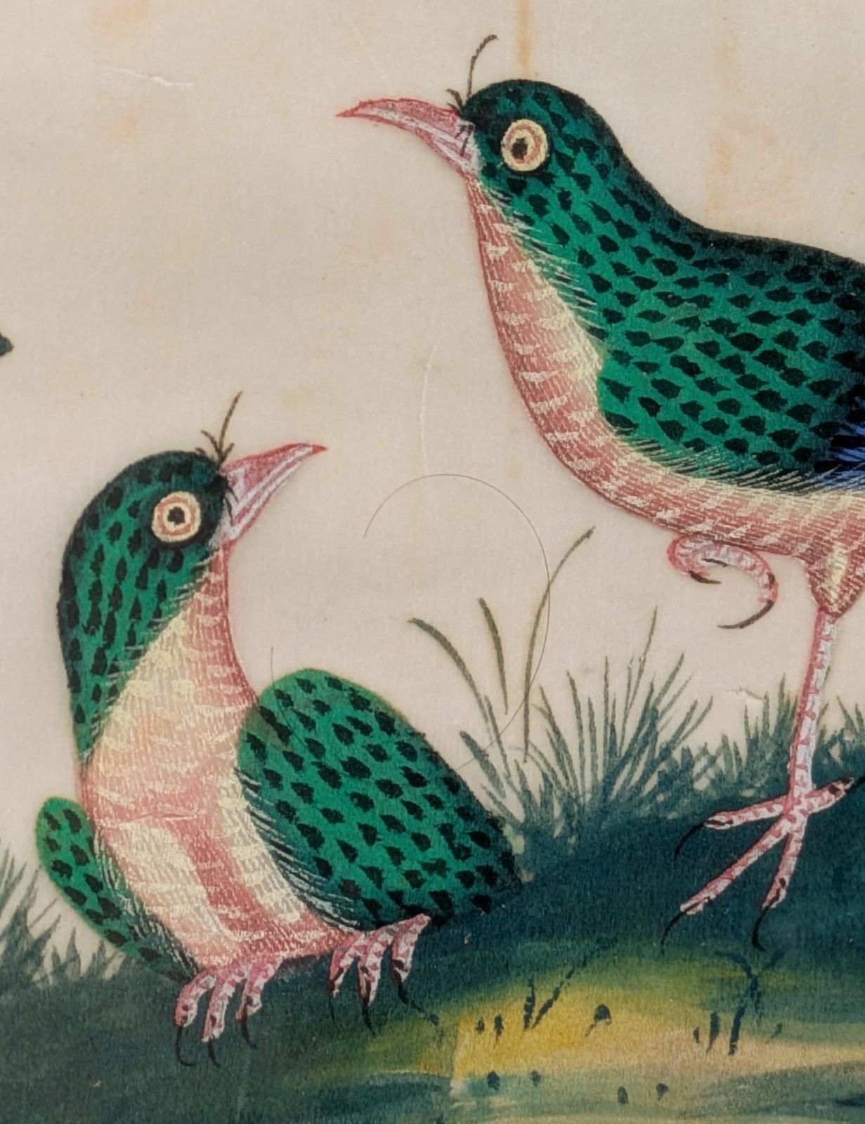 Antique Chinese Watercolour Painting Birds Among Branches photo for sale