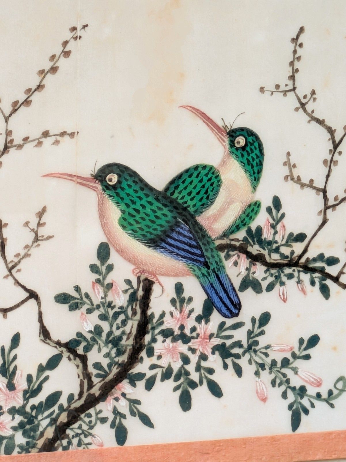 Antique Chinese Watercolour Painting Birds Among Branches photo Art