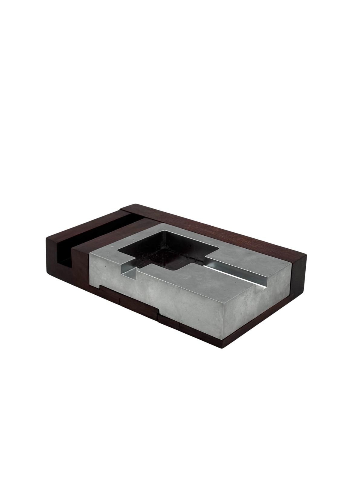 Mid Century Modern Mahogany Ashtray, Alfred Dunhill Italy 1970s photo for sale