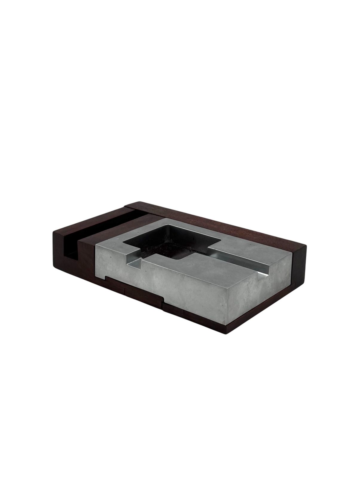 Mid Century Modern Mahogany Ashtray, Alfred Dunhill Italy 1970s photo 430.0