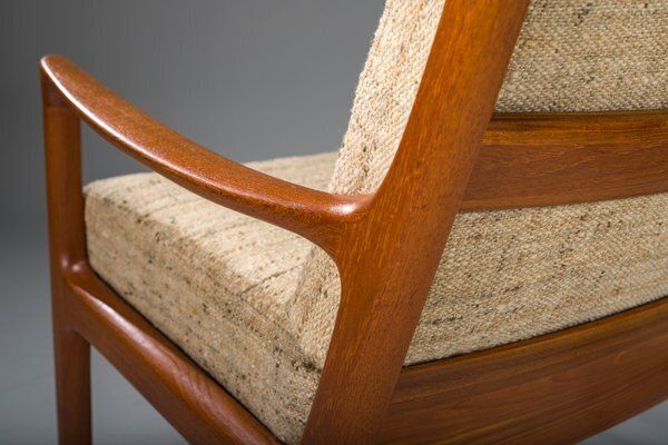 Set Of Senator Highback Armchair & Ottoman In Teak By Ole Wanscher For Poul Jeppesen Collectors, Cado, 1960s photo 1612.0