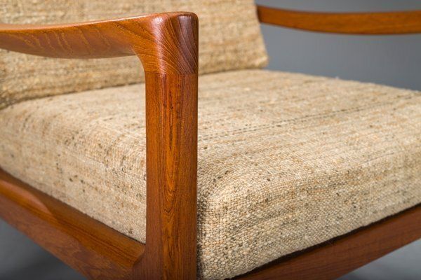 Set Of Senator Highback Armchair & Ottoman In Teak By Ole Wanscher For Poul Jeppesen Collectors, Cado, 1960s photo vintage