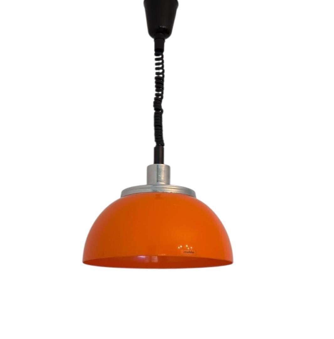 photo furniture Vintage Space Age Brown Ufo Ceiling Lamp With Adjustable Spotlight – Spring Height Mechanism