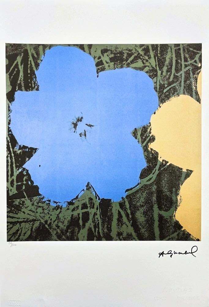 After Andy Warhol, Flowers Blue Yellow, 1980s, Lithograph