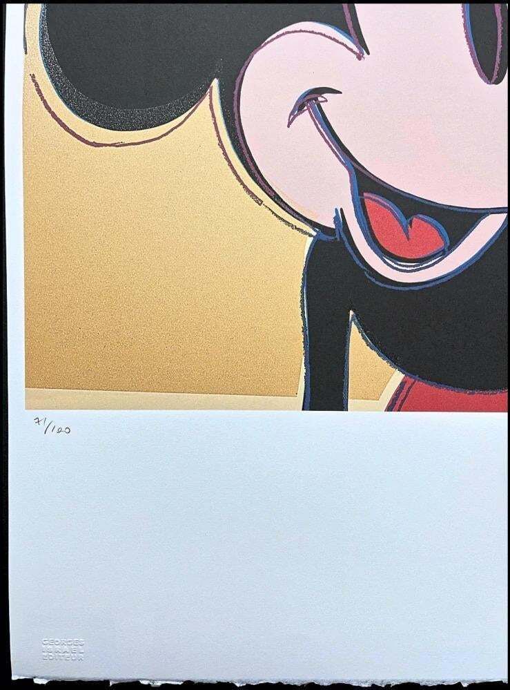After Andy Warhol, Mickey Mouse Brown Gold, 1980s, Lithograph photo for sale