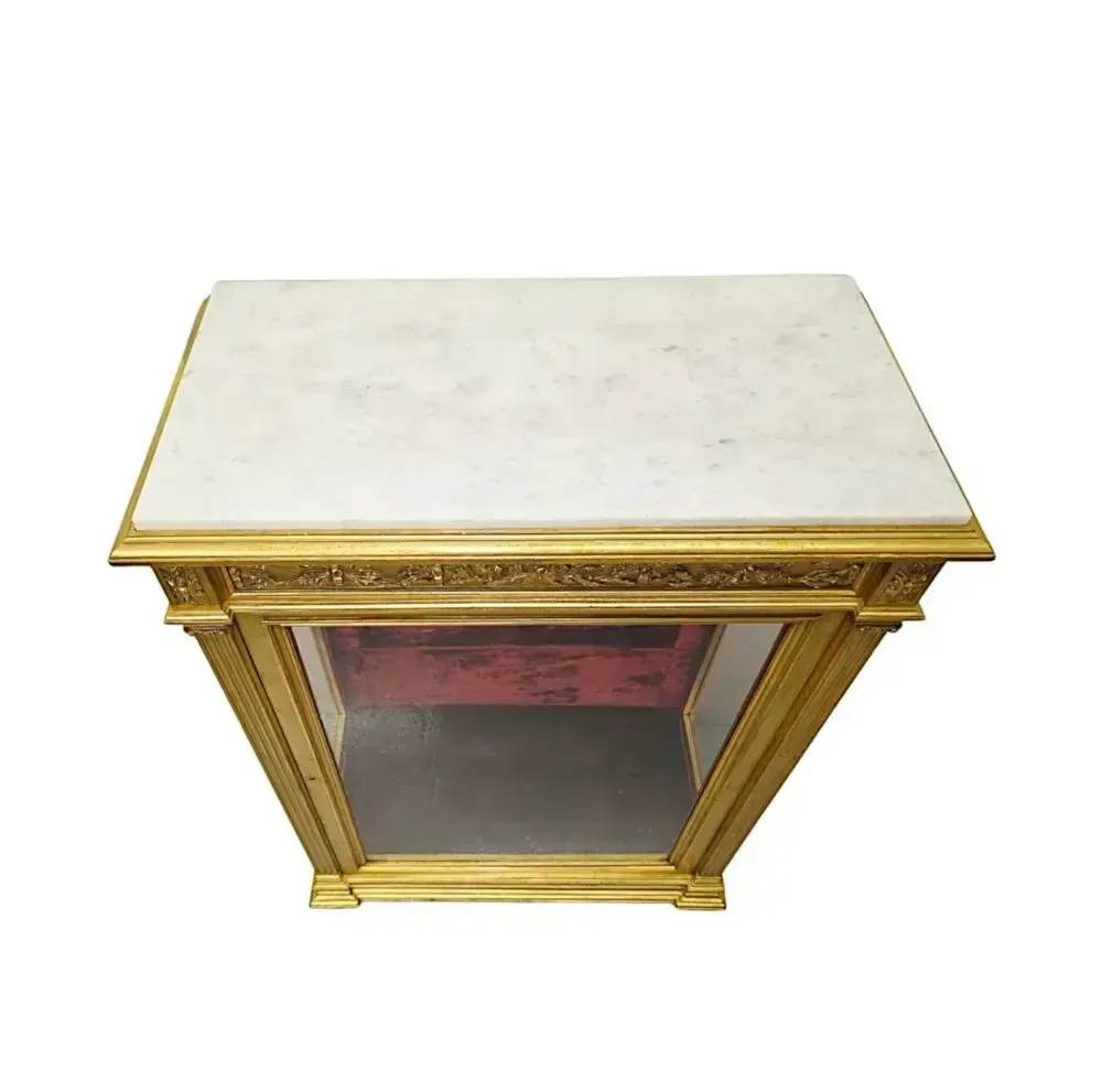 A Very Rare And Unusual 19th Century Pair Of Giltwood Marble Top Pier Cabinets photo 8279.1737