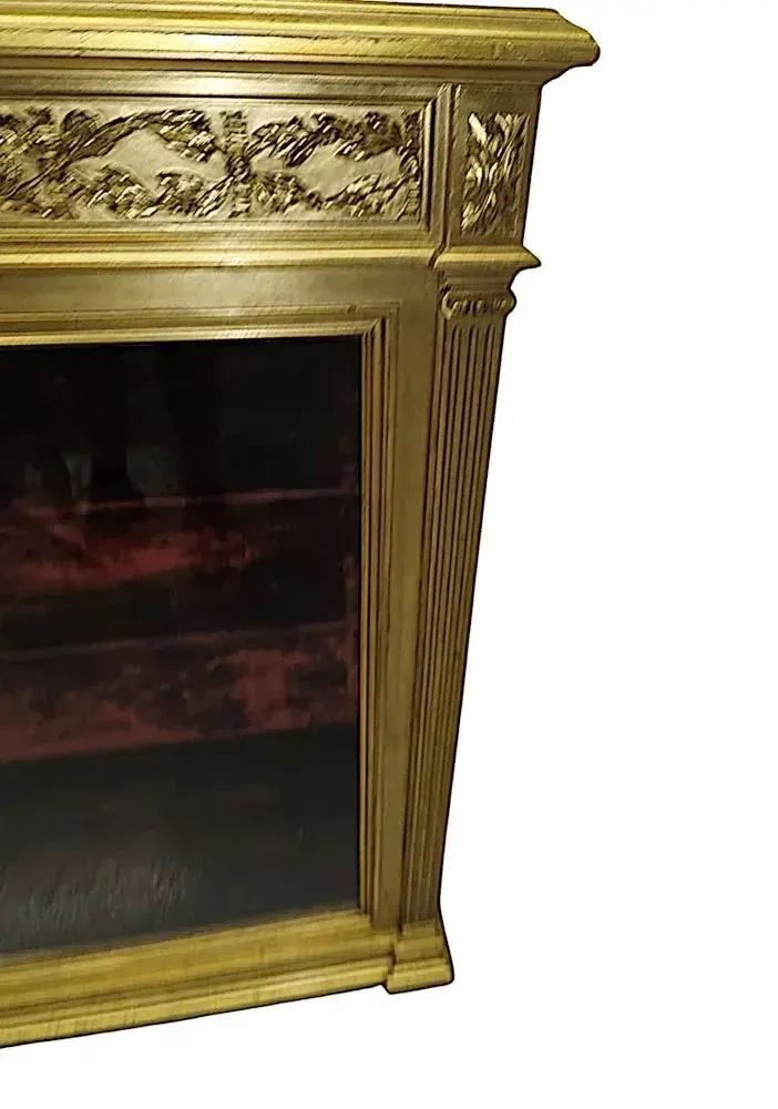 A Very Rare And Unusual 19th Century Pair Of Giltwood Marble Top Pier Cabinets photo vintage