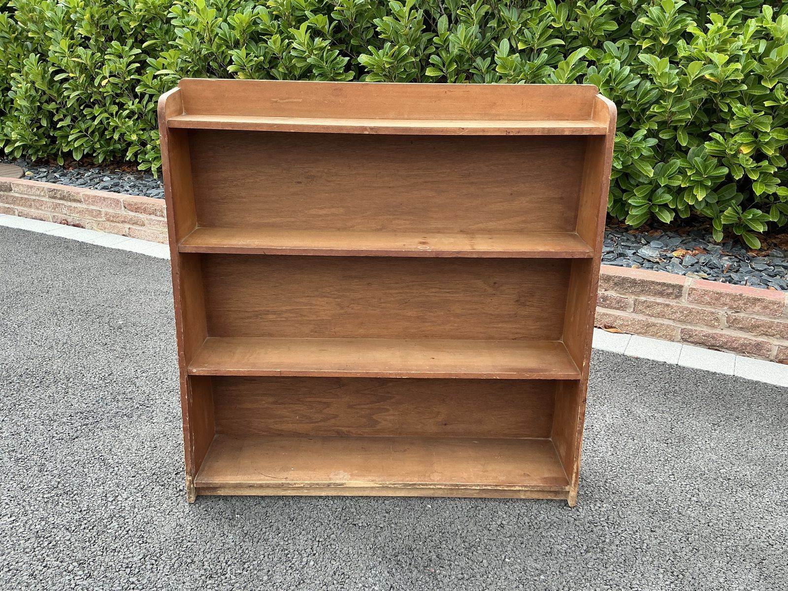 Pair Of Original Unrestored Open Waterfall Bookcases 1950's Schoolroom photo furniture