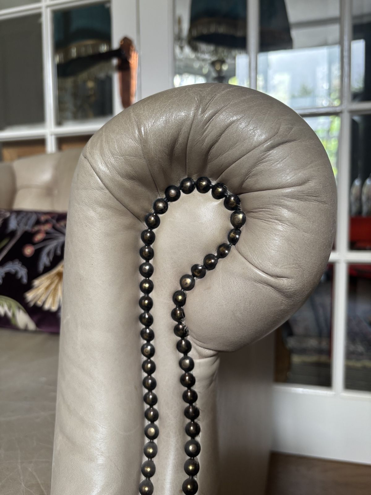 Cream Chesterfield Style Leather Armchair photo buy