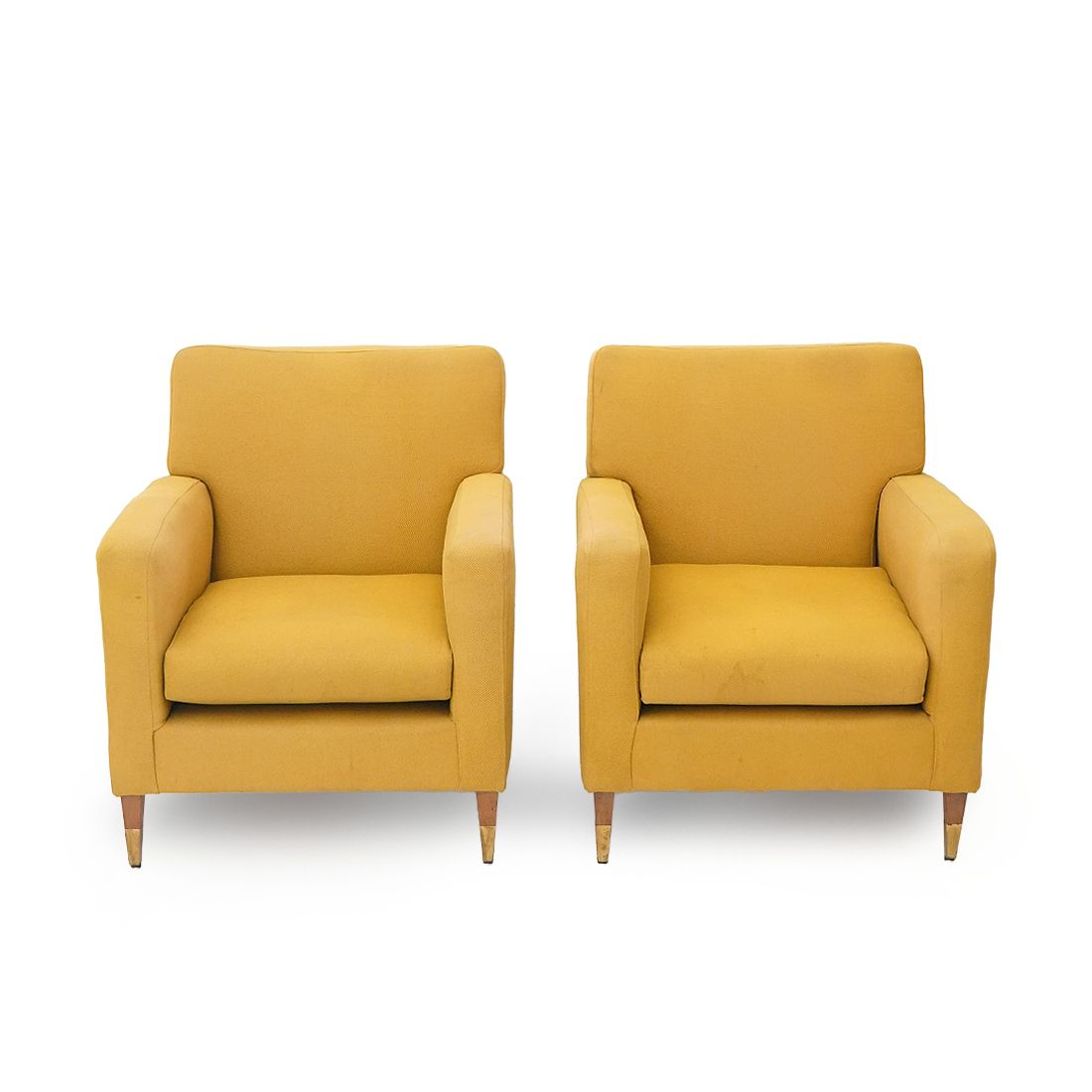 Pair Of Yellow Fabric Armchairs, 1950s photo Furniture