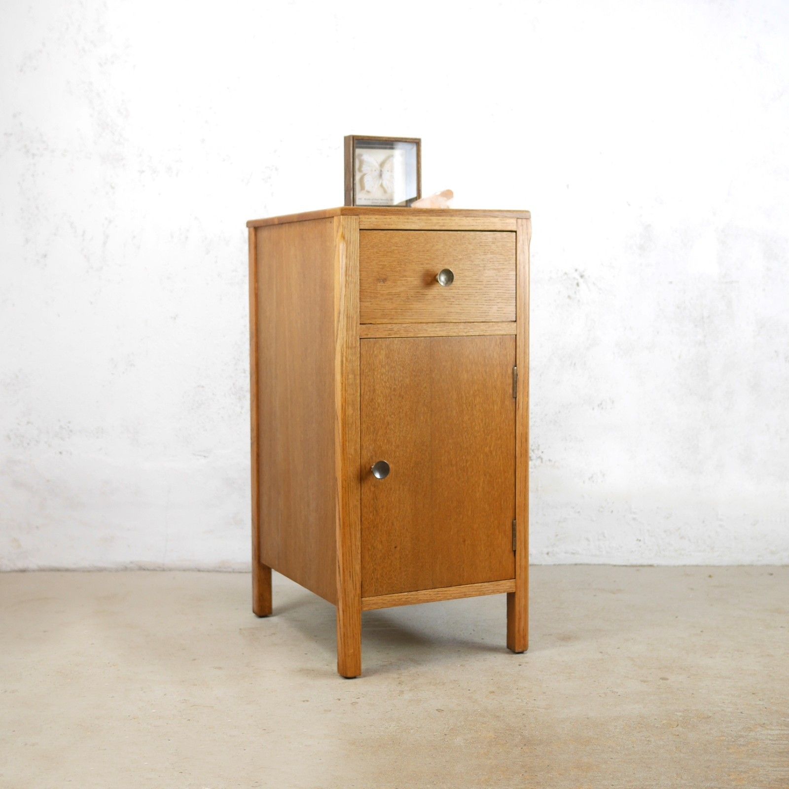 Vintage Early 20th Century Oak Bedside Pot Cabinet Nightstand #102938 photo furniture