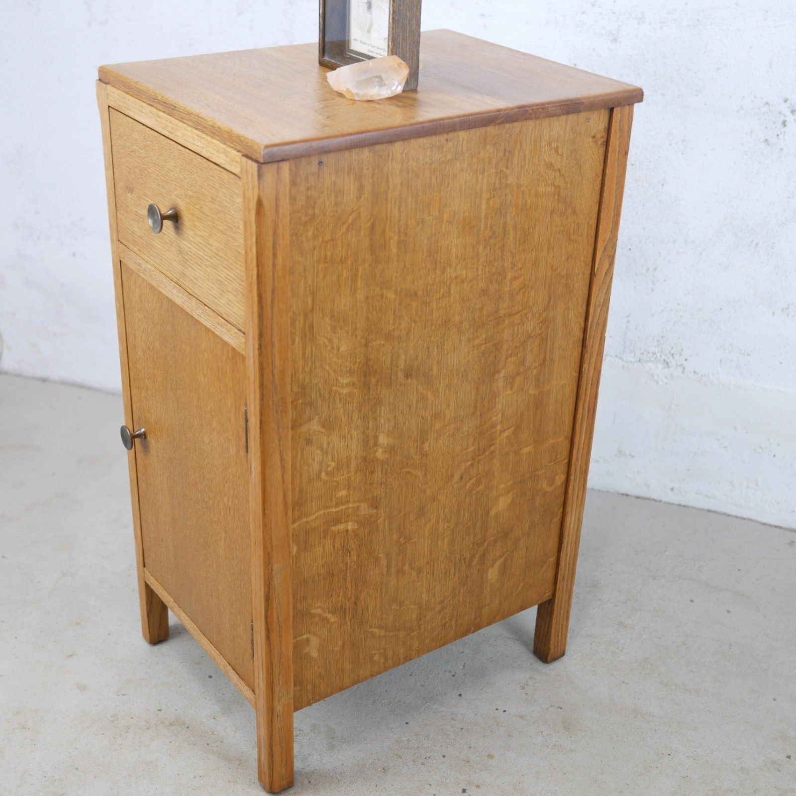 photo for sale Vintage Early 20th Century Oak Bedside Pot Cabinet Nightstand #102938