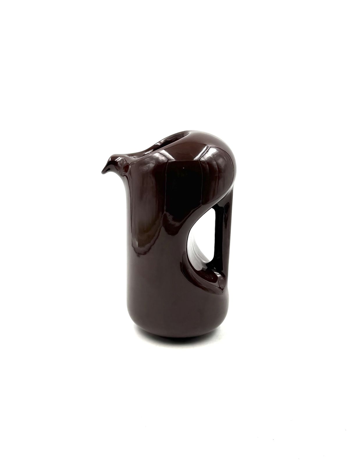 Mid Century Modern Brown Ceramic Vase / Jug, Il Picchio Italy 1970s photo buy