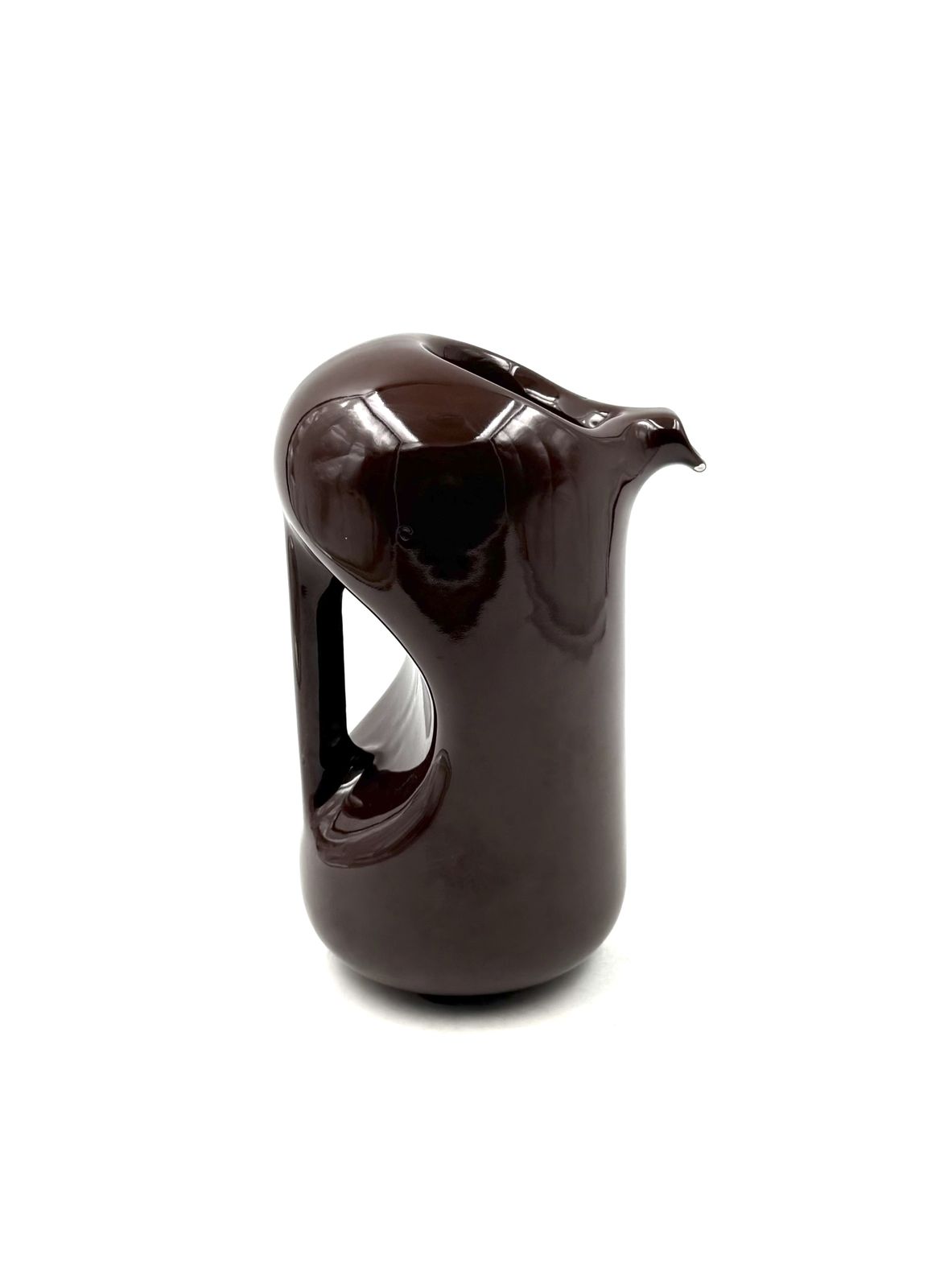 photo vinterior Mid Century Modern Brown Ceramic Vase / Jug, Il Picchio Italy 1970s