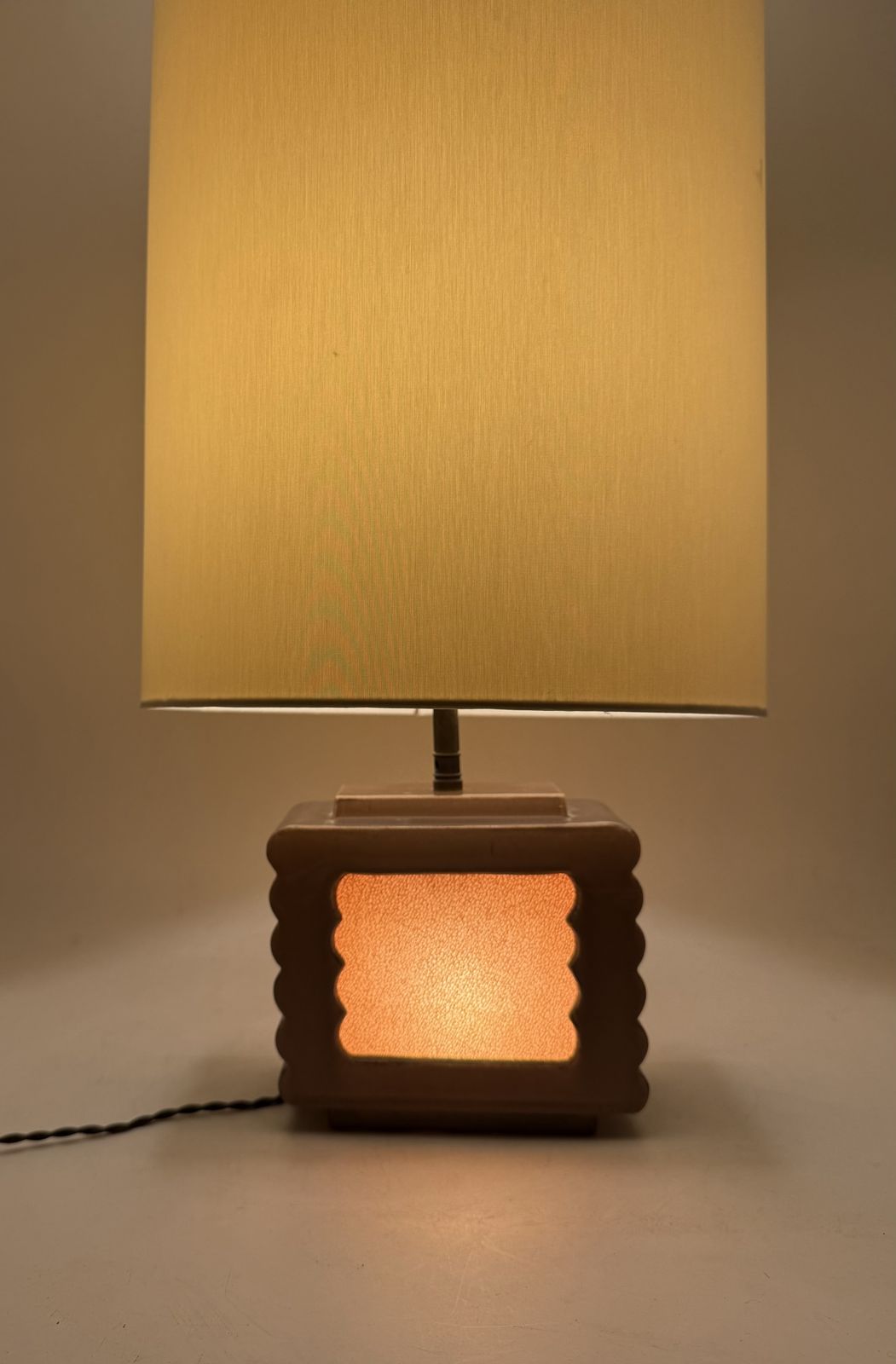 Lighting Art Deco Ceramic Table Lamp, Andre Fau Boulogne France Circa 1940s photo