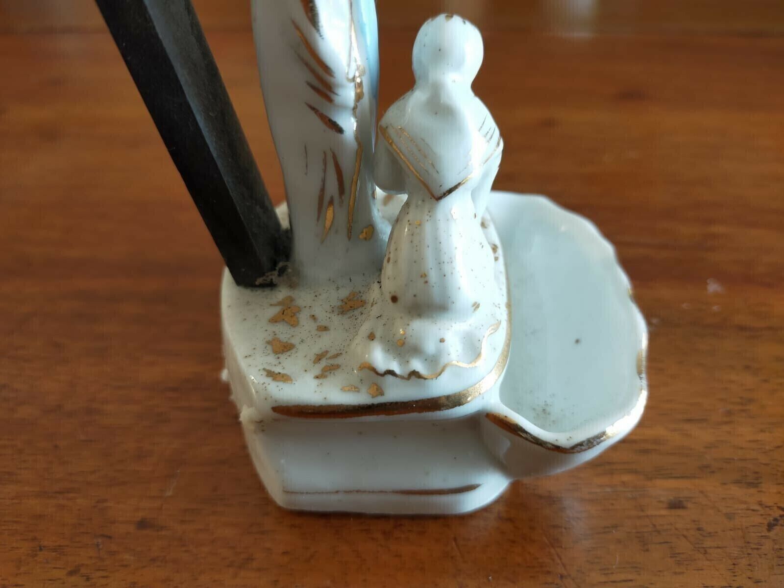 Antique Porcelain Christ Crucified Water Sanctuary photo vintage