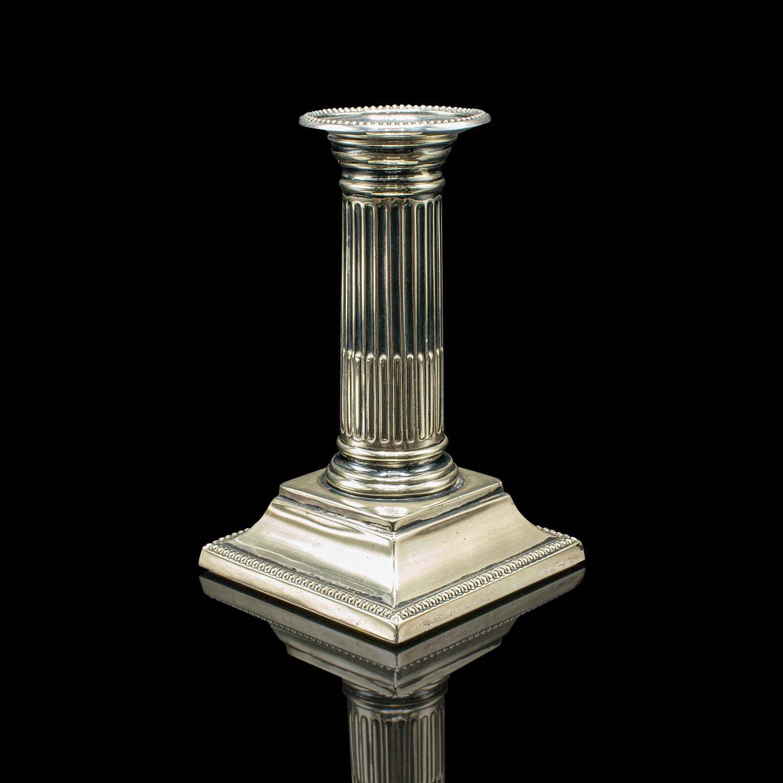 Pair Of Antique Candlesticks, English, Silver Plate, Candle Stand, Victorian photo 812.0