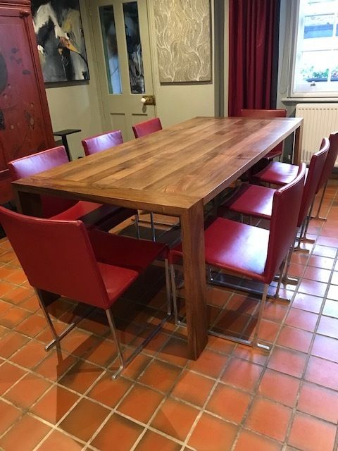 Dining Chairs B&B Italia Magenta Leather And Brushed Aluminium photo vinterior