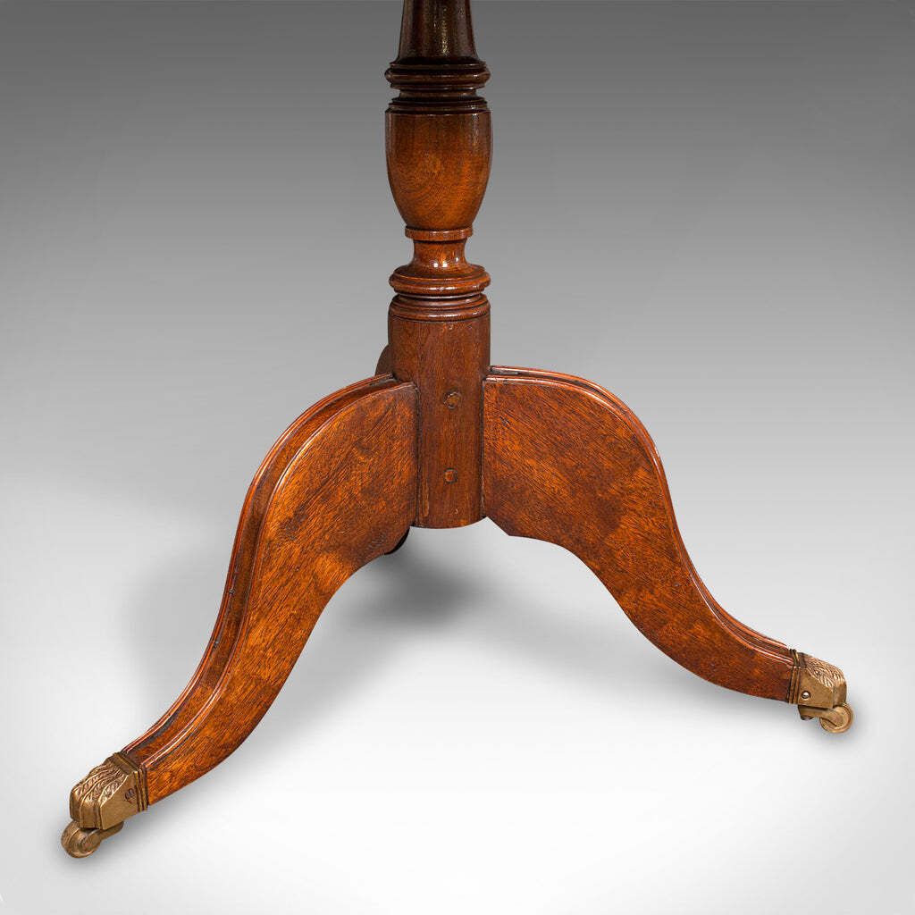 1888.0 Vintage Rotary Centre Table, English, Walnut, Leather, Games, Regency Revival photo