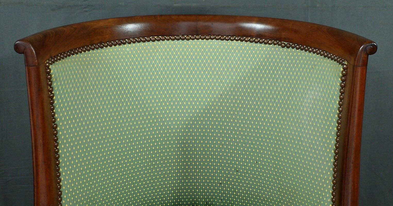 Mahogany Gondola Fireside Chair, Empire Style – 19th Century photo 910.0