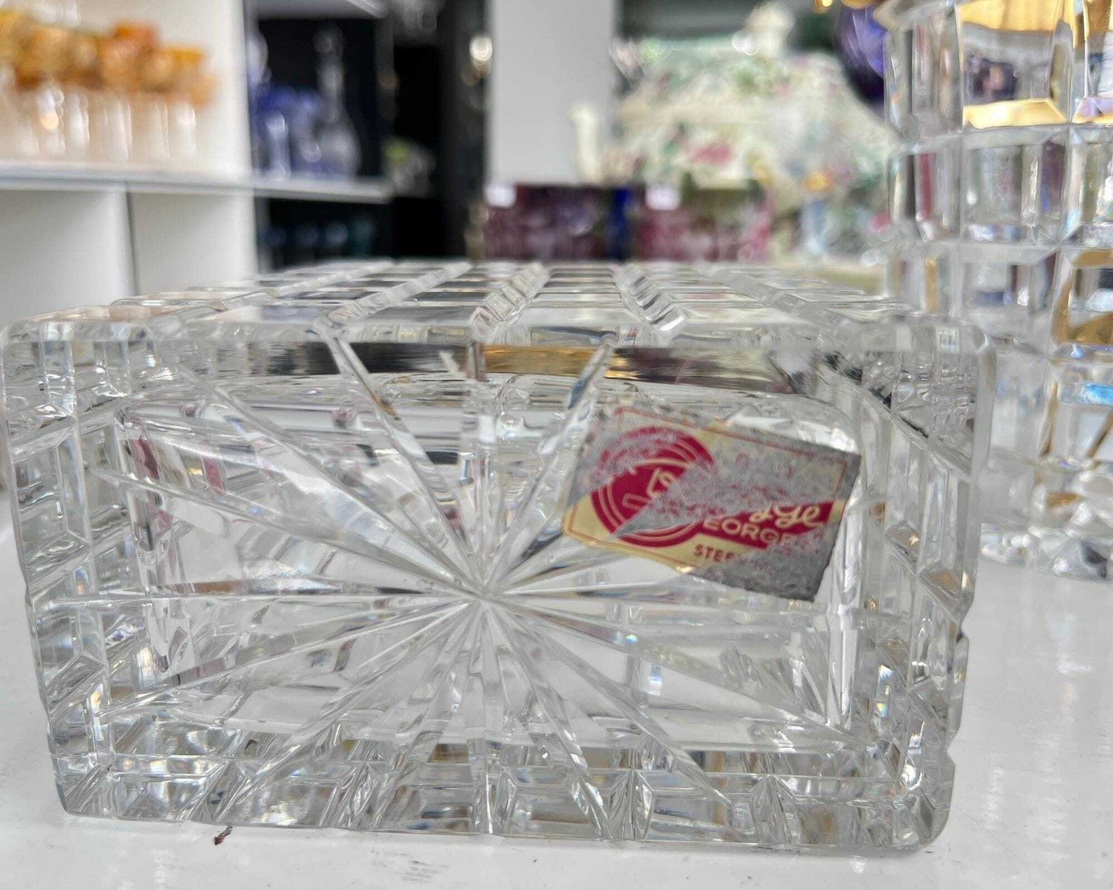 Vintage Crystal Bar Set | Manhattan Style | Decanter + Ice Bucket + Glass + Grabber photo 816.0