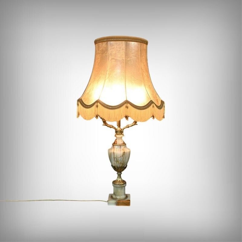 Important Onyx And Bronze Lamp, Louis XVI Style – 20th Century photo furniture