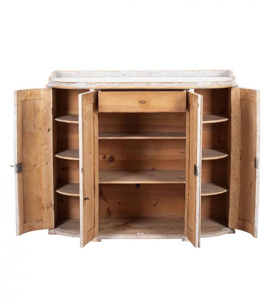 19th Century Swedish Period Four Door Buffet With Curved Ends And Plaster Decorations photo for sale