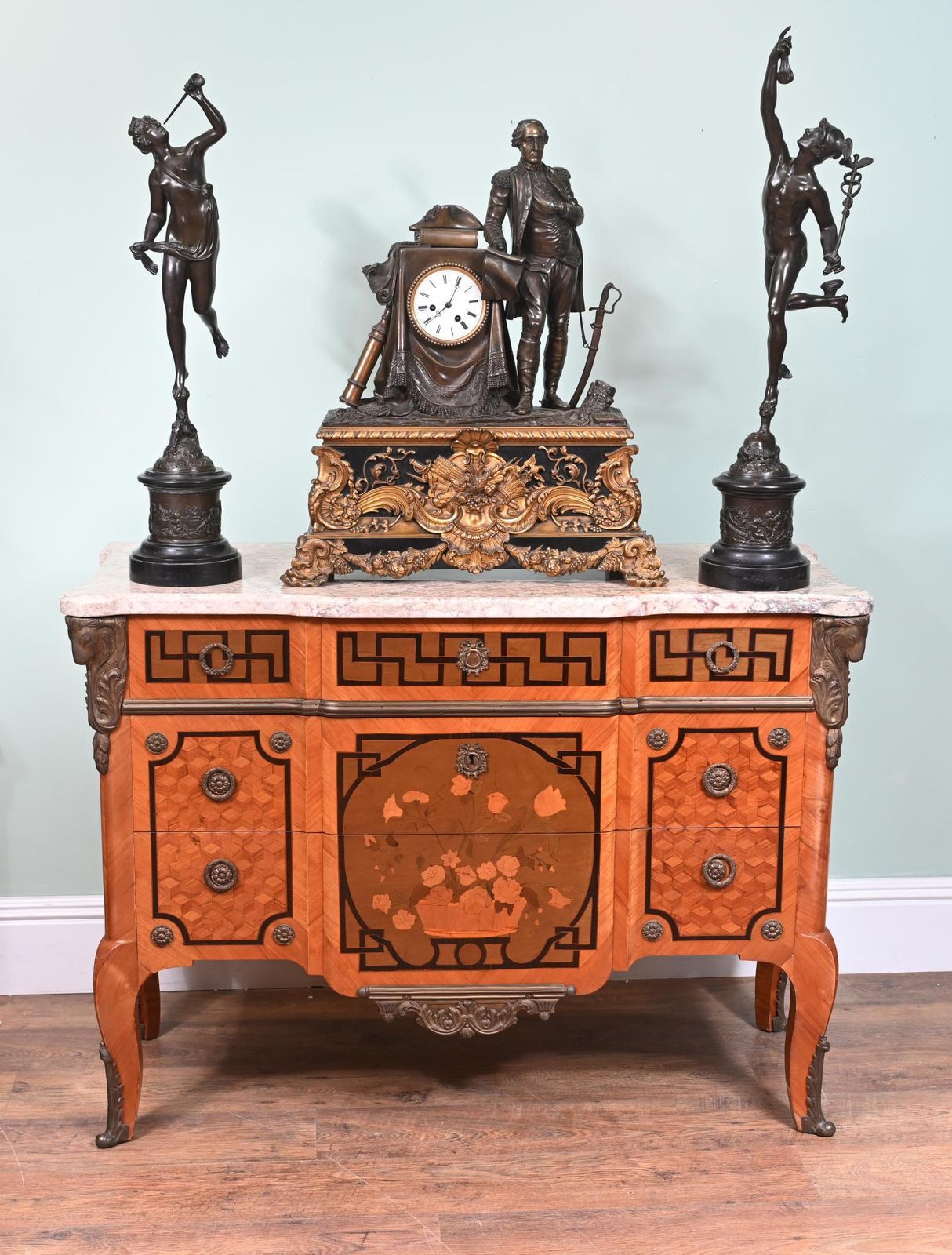 Louis XV Commode Chest Marquetry Inlay 1880