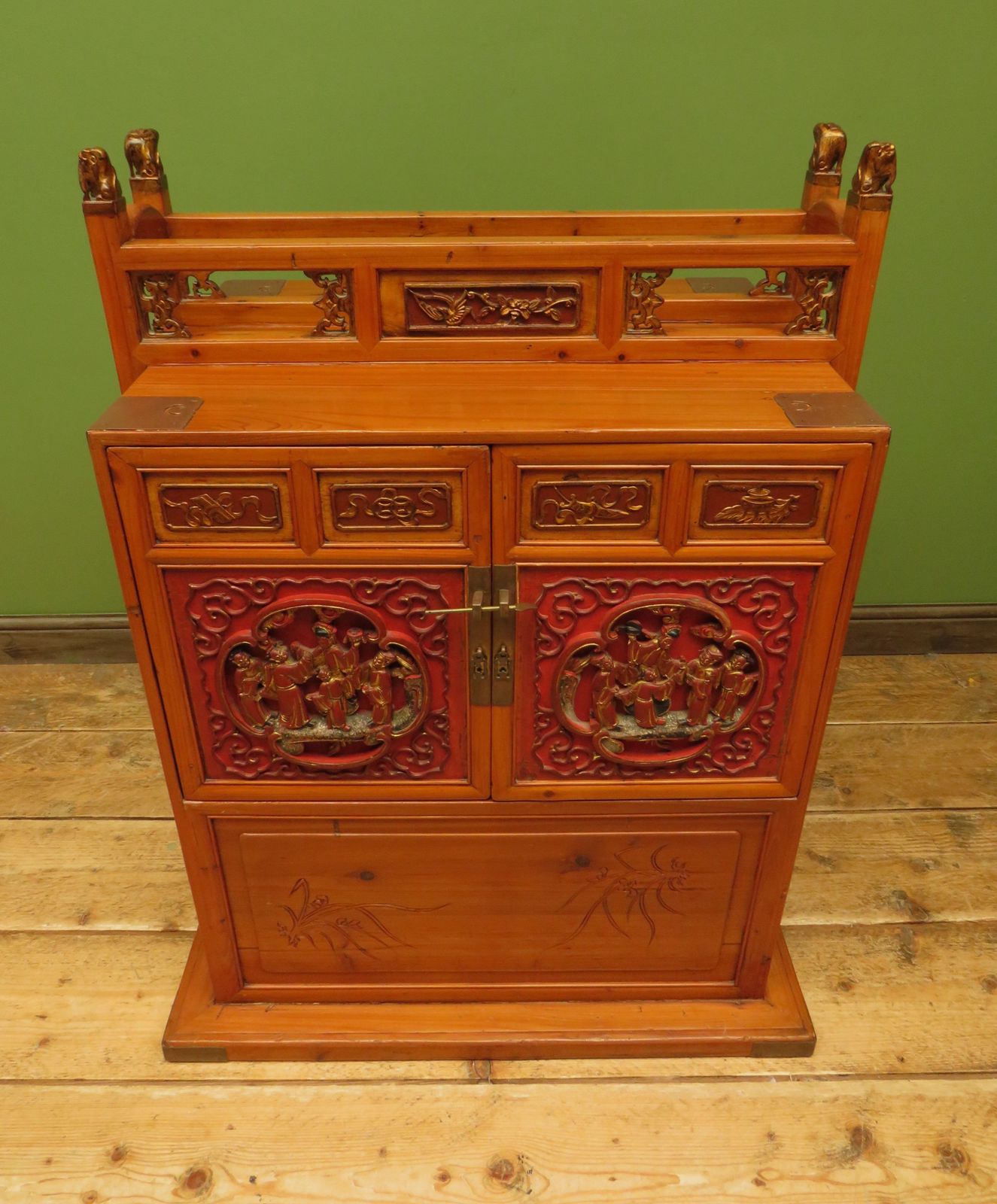 Chinese Wedding Cabinet With Ornate Carvings photo furniture