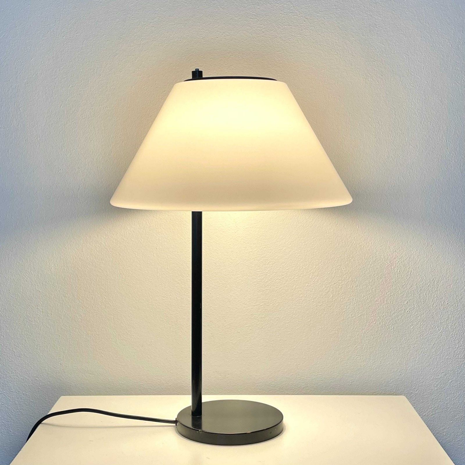 Vintage Mid Century Louis Poulsen “Combi” Rare Danish Table Lamp In Black And White   Design By Per Iversen In 1967