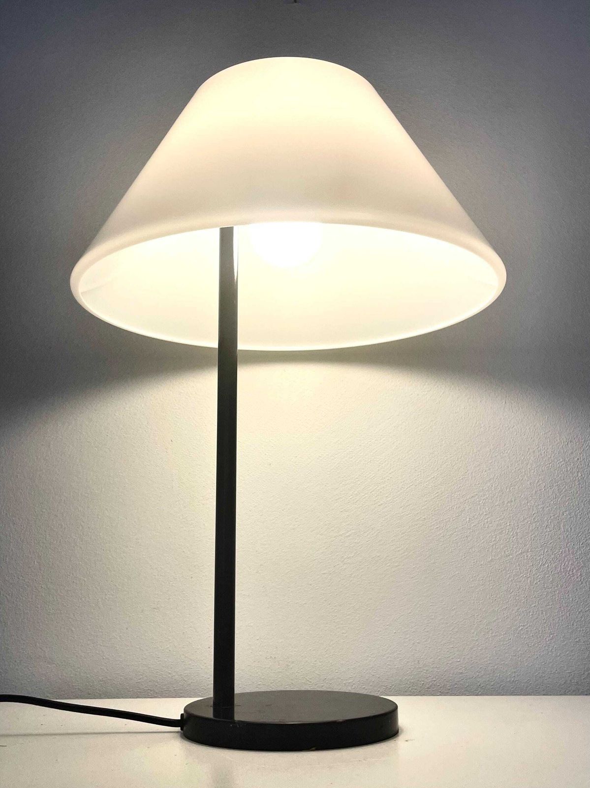 Vintage Mid Century Louis Poulsen “Combi” Rare Danish Table Lamp In Black And White   Design By Per Iversen In 1967 photo for sale