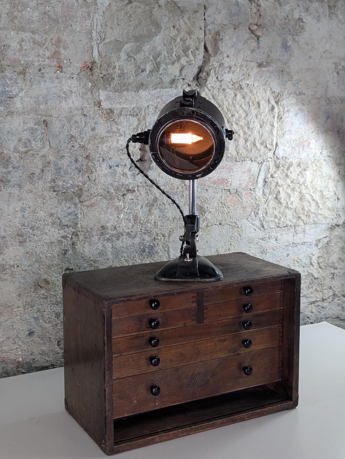 Ww2 Raf /Air Ministry Morse Code Signal Lamp Up Cycled To A Table Accent Lamp photo vinterior