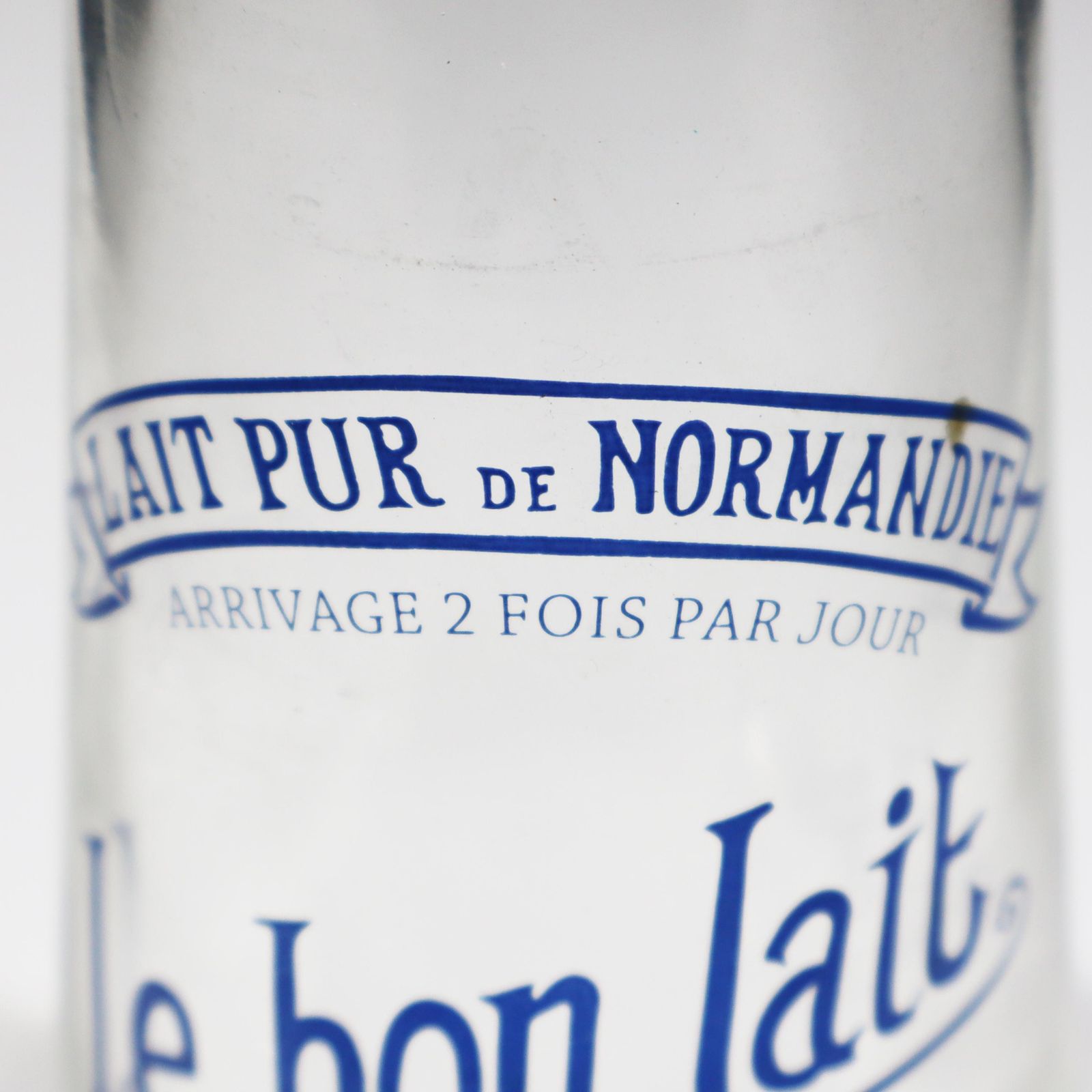 Vintage French Glass Milk Bottle Farmhouse Flip Top Bottle Le Bon Lait photo Home Decor