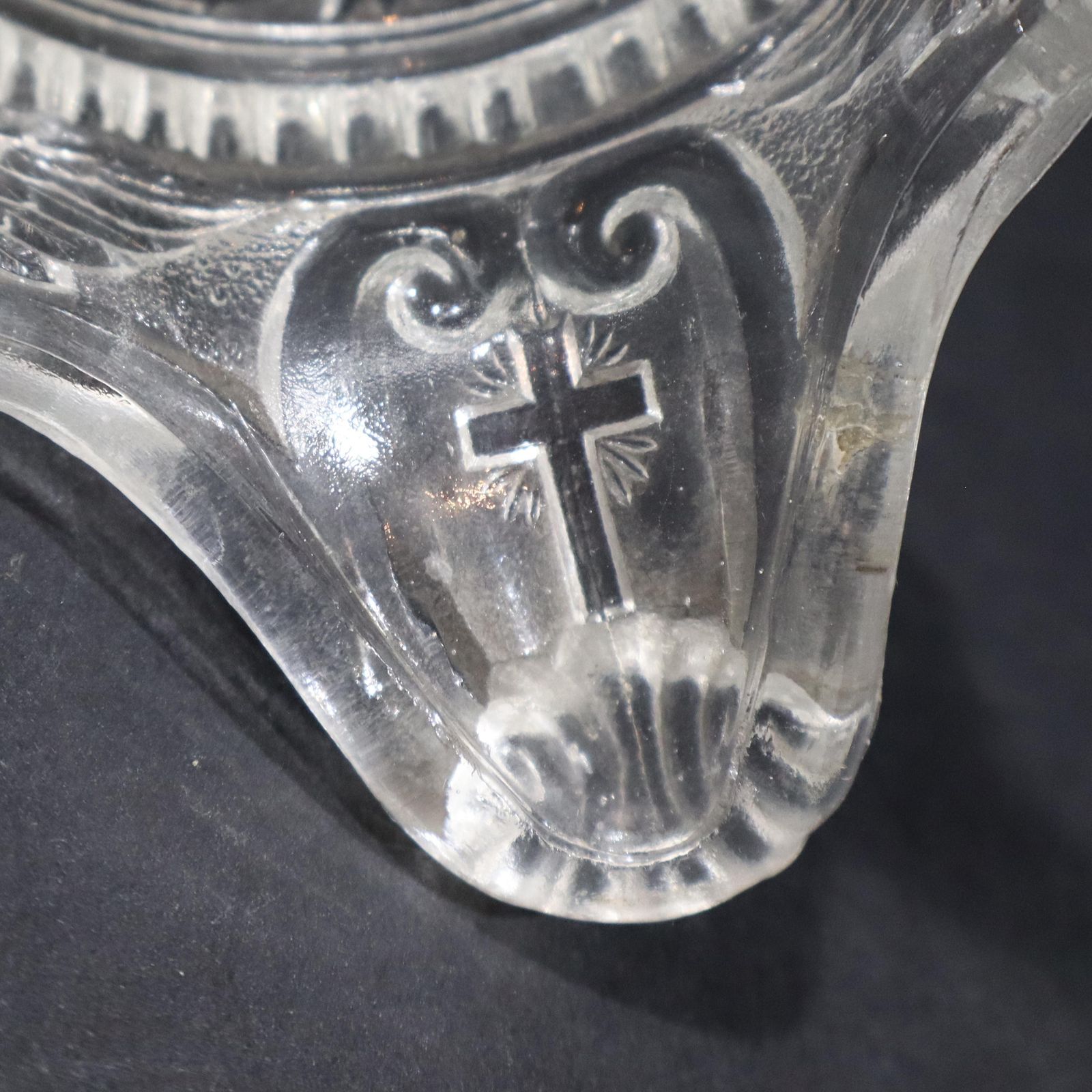 photo furniture Art Deco Sacred Heart Jesus Statue Candle Holder Antique Frosted Satin Glass Candlestick Religious Altar