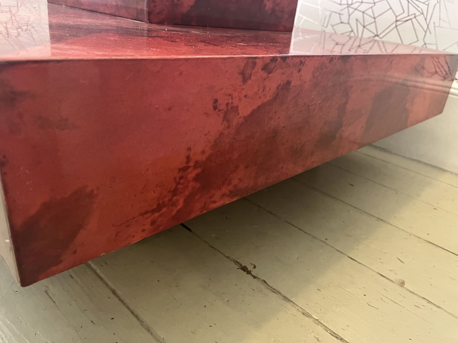 Stunning Red Parchment Centre Coffee Table C1960 By Aldo Tura photo furniture