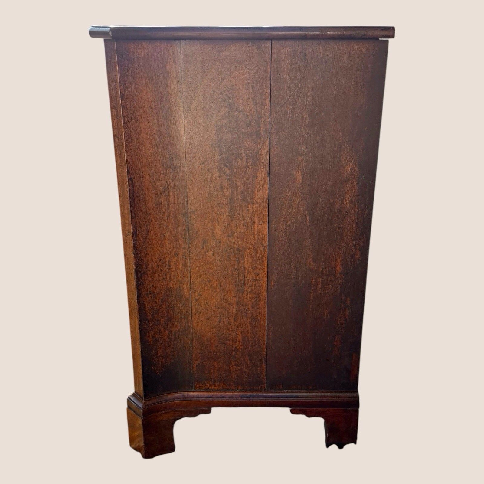 photo for sale Antique Georgian 1760 Mahogany Serpentine Chest Of Drawers Writing Brush & Slide