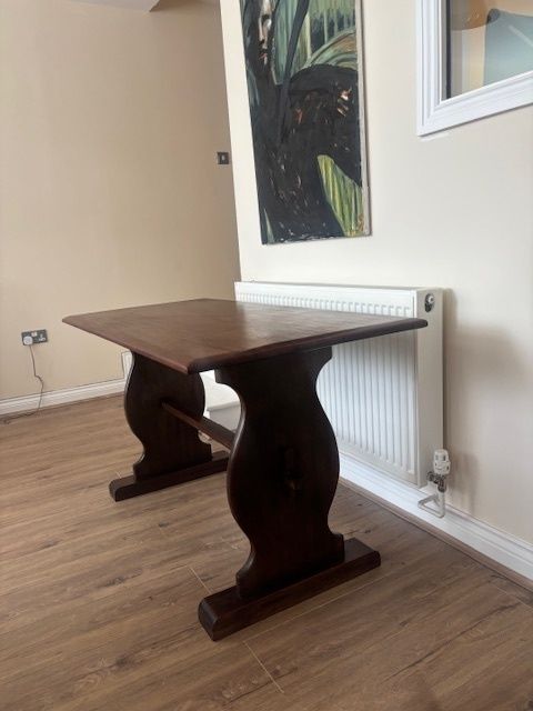 Antique Refectory/Farmhouse Table: 17th Century Style Mahogany, Circa 1900 photo furniture