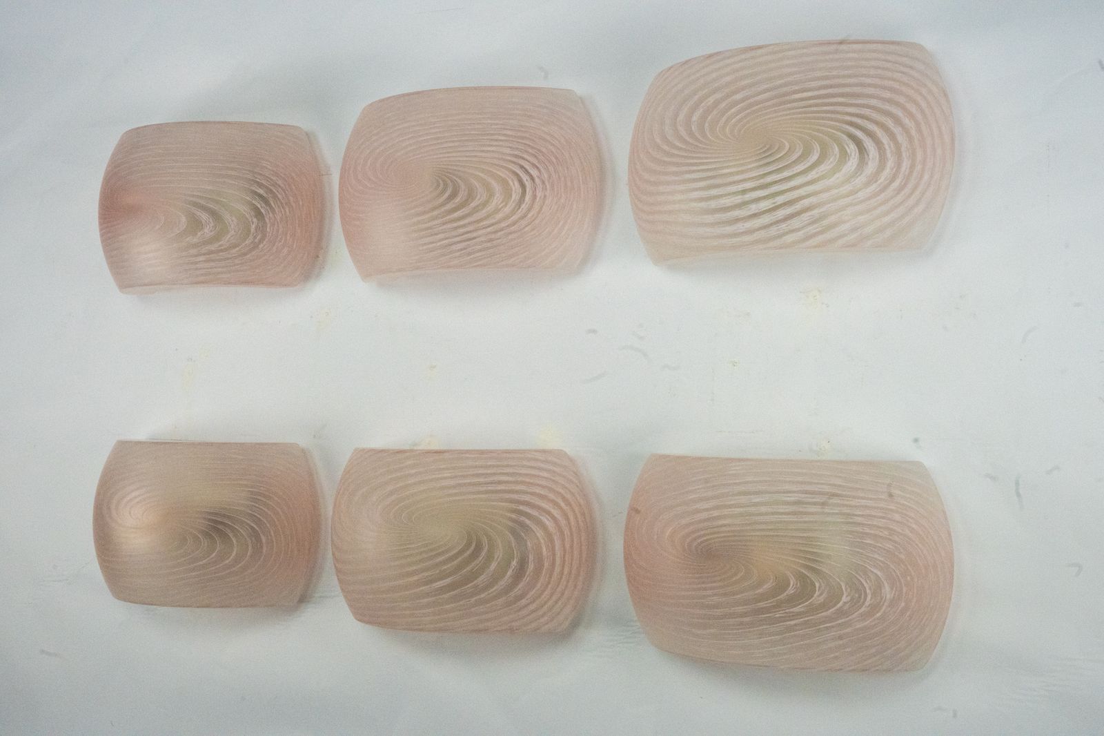 Set Of Six Pink Murano Glass Sconces. Italy 1970s photo vintage