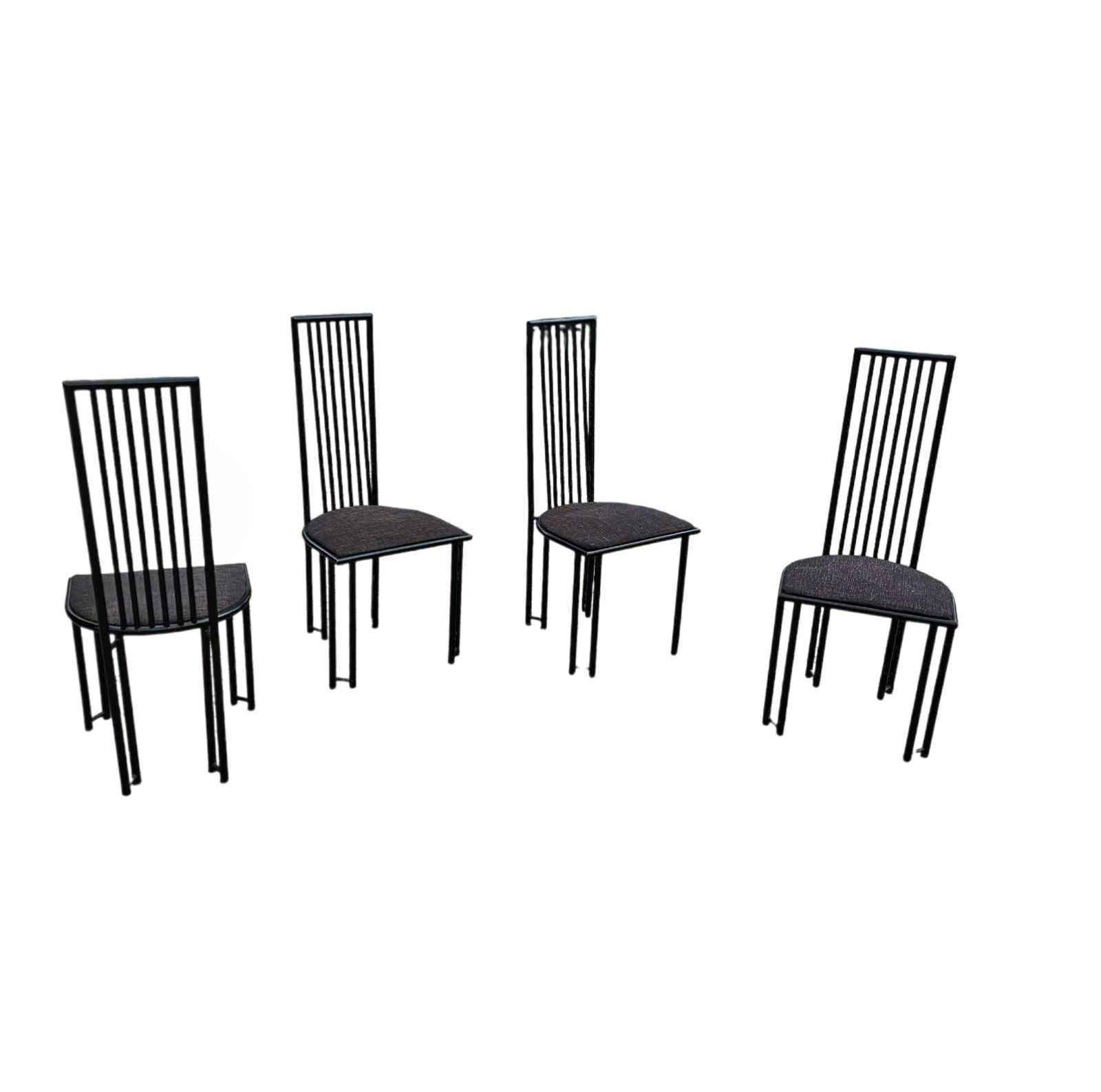 4 X Postmodern Chair / Metal Frame / 1980s photo furniture