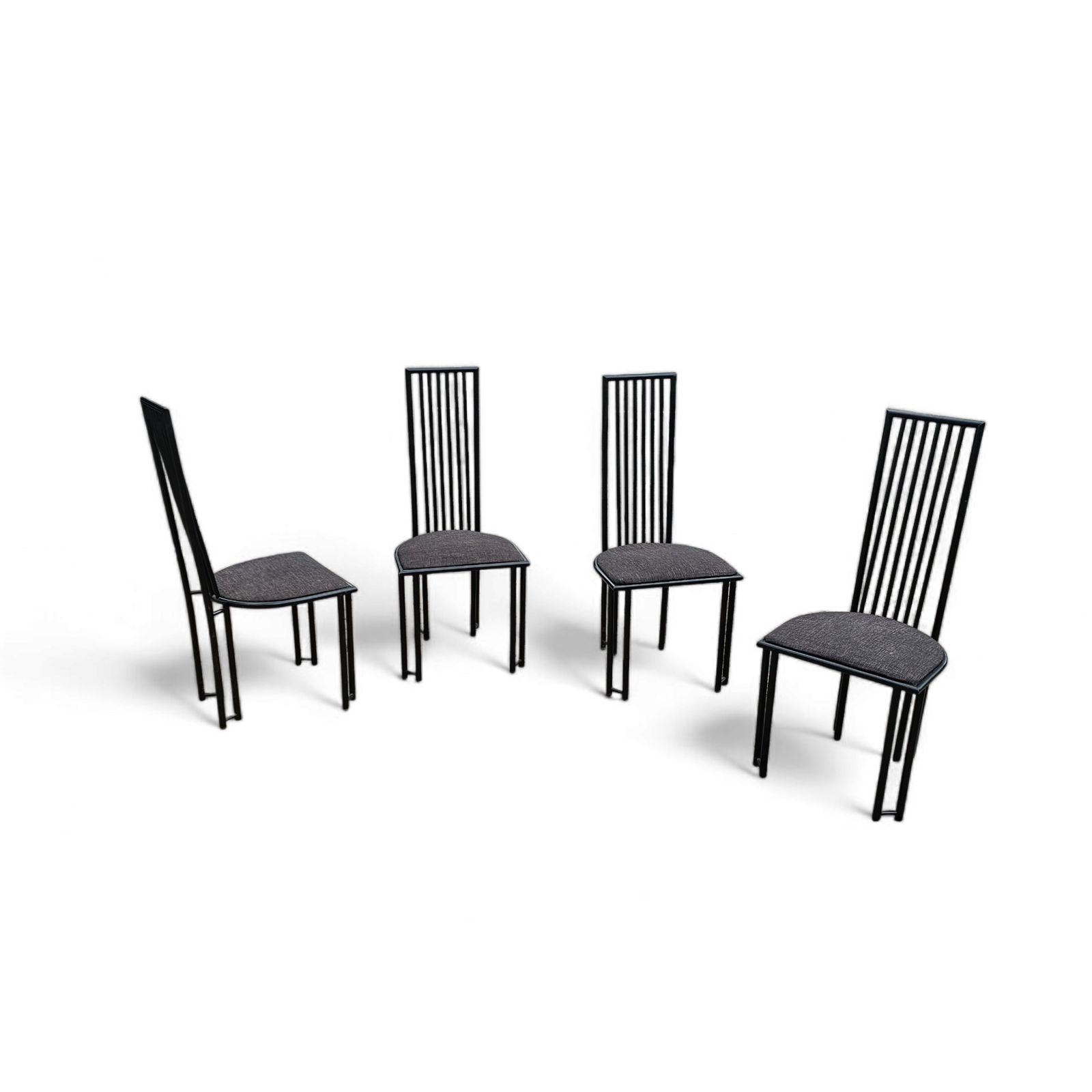956.0 4 X Postmodern Chair / Metal Frame / 1980s photo