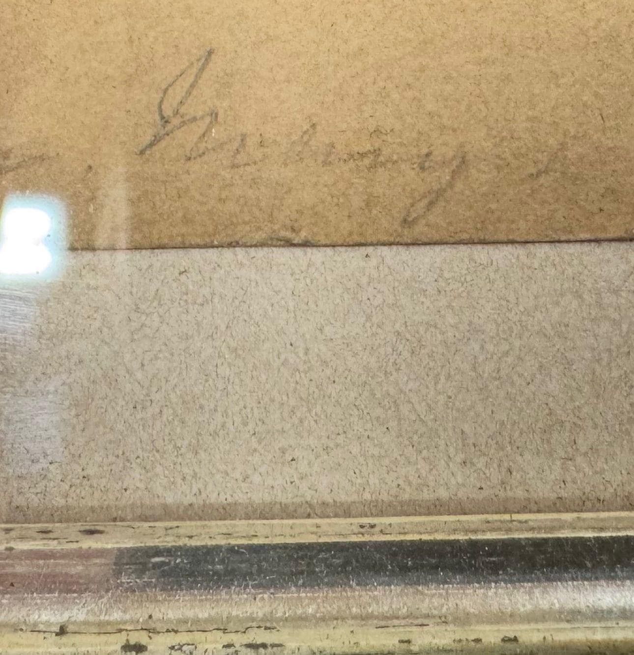 Antique 19thc Silhouette Portrait In Oak Frame – Family Scene, Signed & Rare photo Art