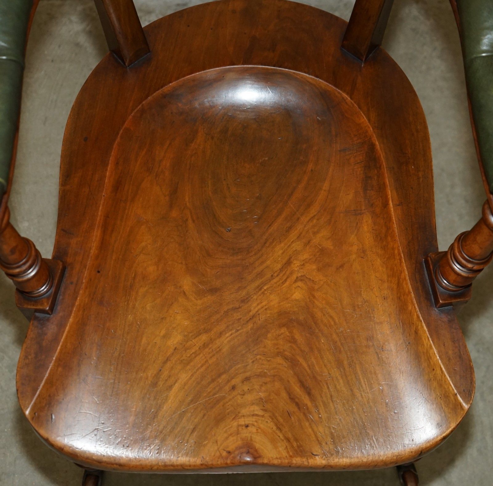 Scottish Antique Victorian 1880 Mahogany & Leather Chesterfield Captains Chair photo 2350.0