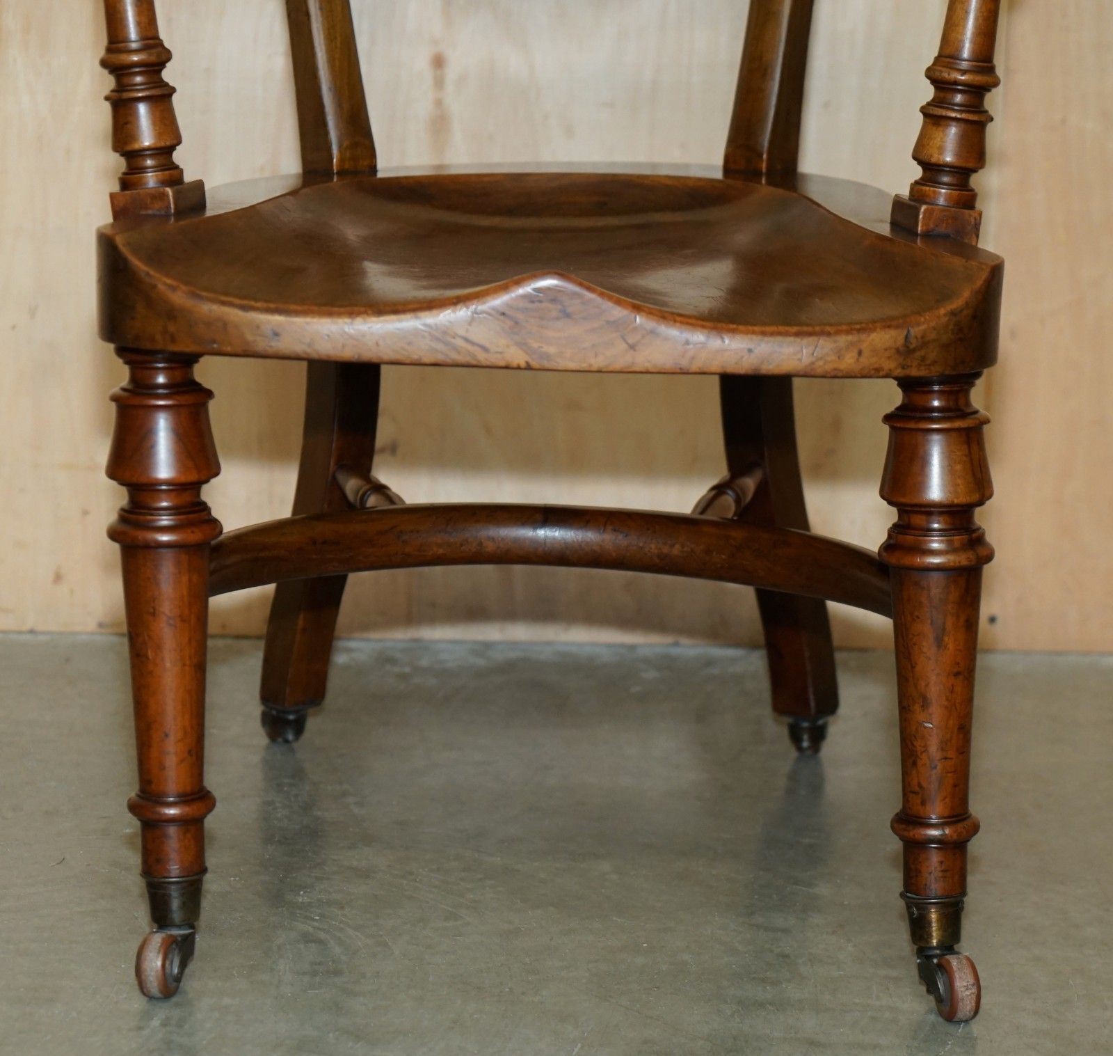 photo for sale Scottish Antique Victorian 1880 Mahogany & Leather Chesterfield Captains Chair