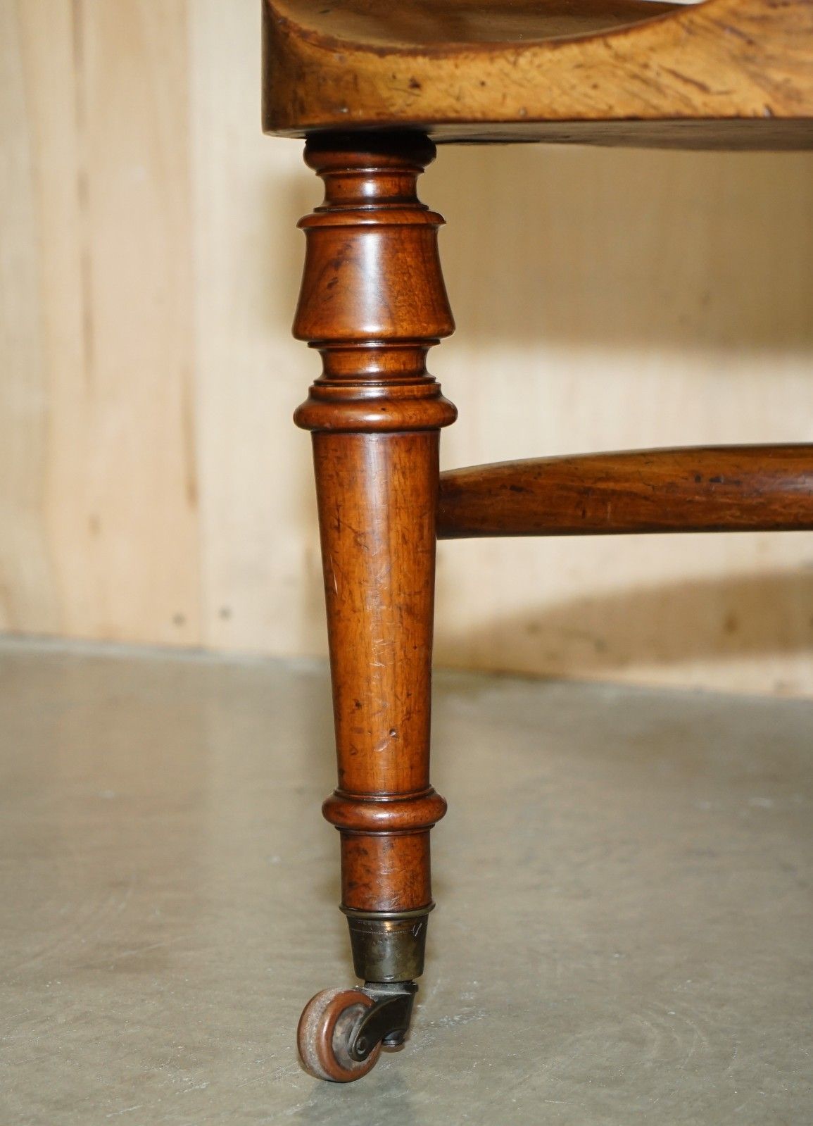 Furniture Scottish Antique Victorian 1880 Mahogany & Leather Chesterfield Captains Chair photo