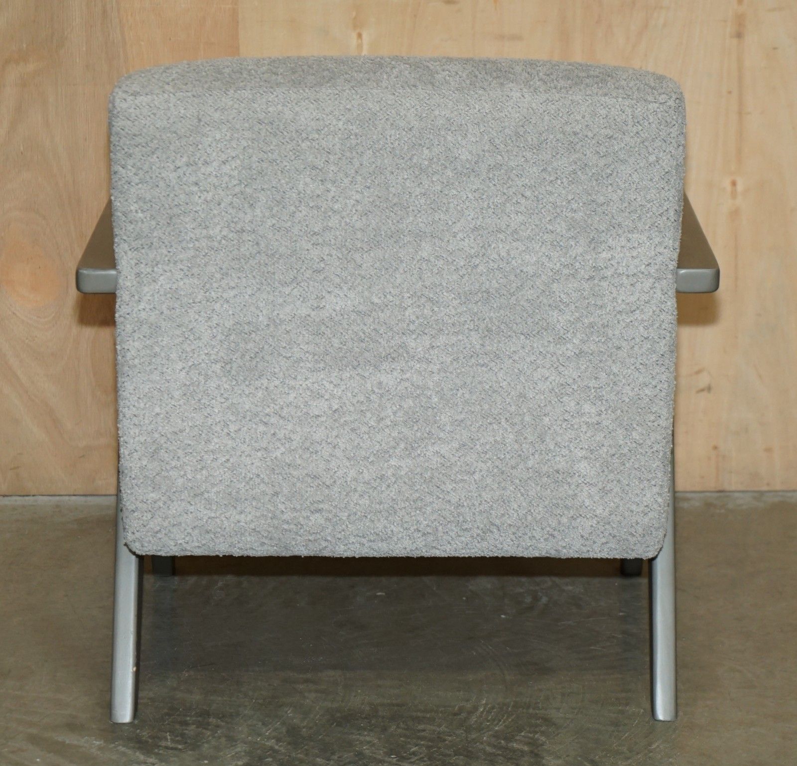 photo for sale Pair Of Exdisplay Nordic Style Edgar Armchairs Beech Wood Frames Oatmeal Fabric