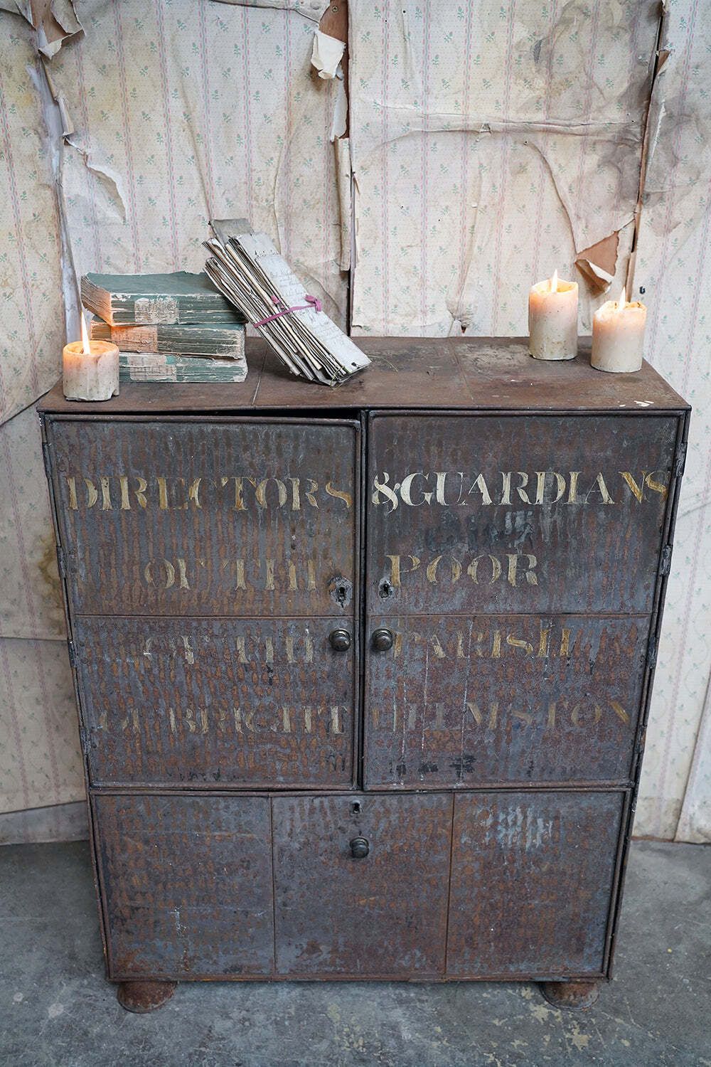 An Early 19thc Painted Metal Alms Cabinet; "Directors & Guardians Of The Poor Of The Parish Of Brighthelmston" C.1810 30 photo Furniture