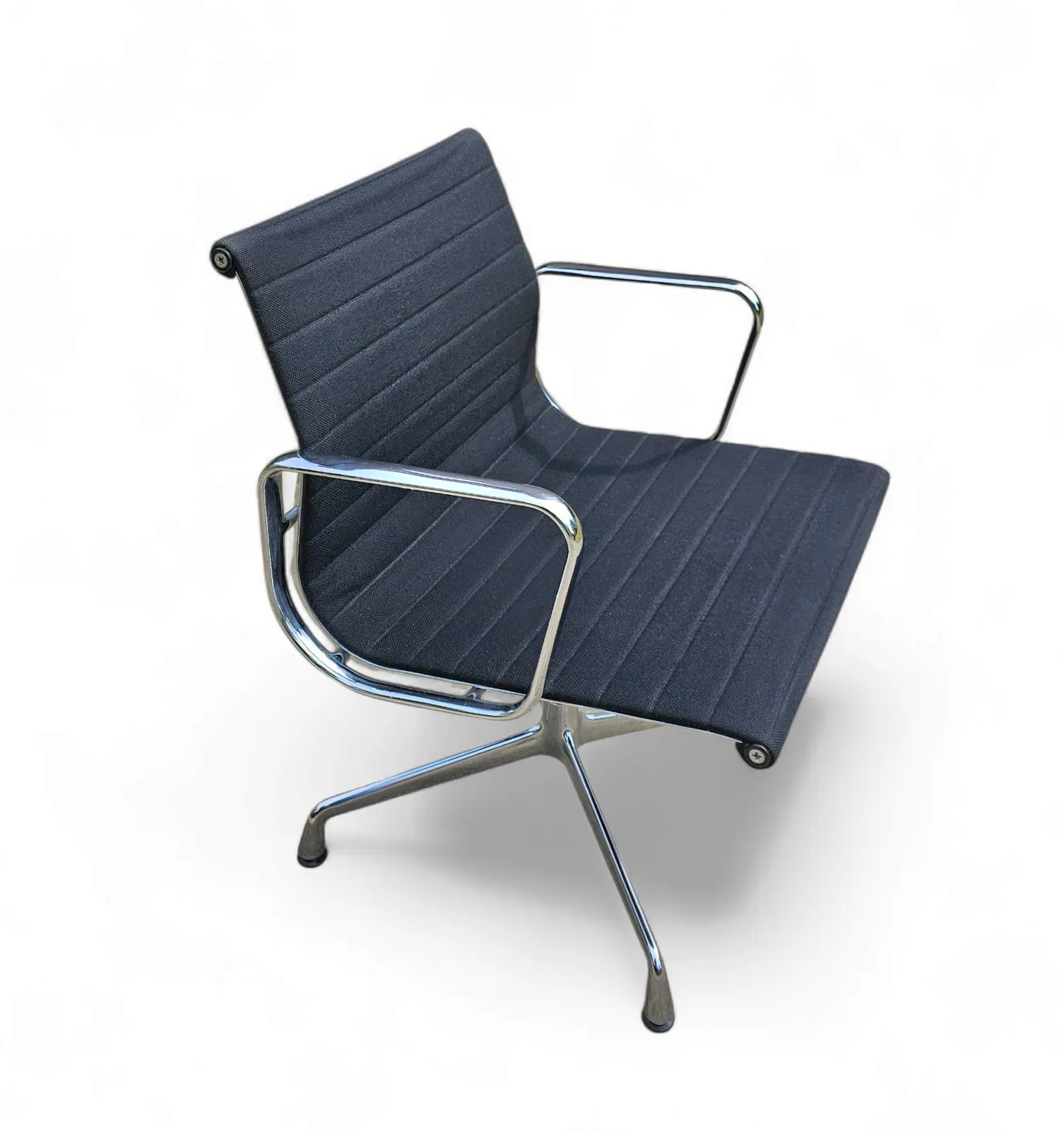 Ea 107 / 108 Alu  S / Eames / Vitra Office Chair / Black Hupsak Fabric / Chrome Frame