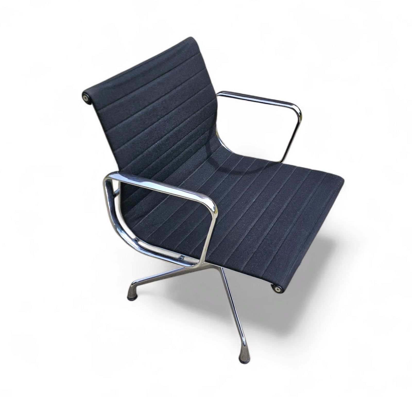 Ea 107 / 108 Alu  S / Eames / Vitra Office Chair / Black Hupsak Fabric / Chrome Frame photo for sale