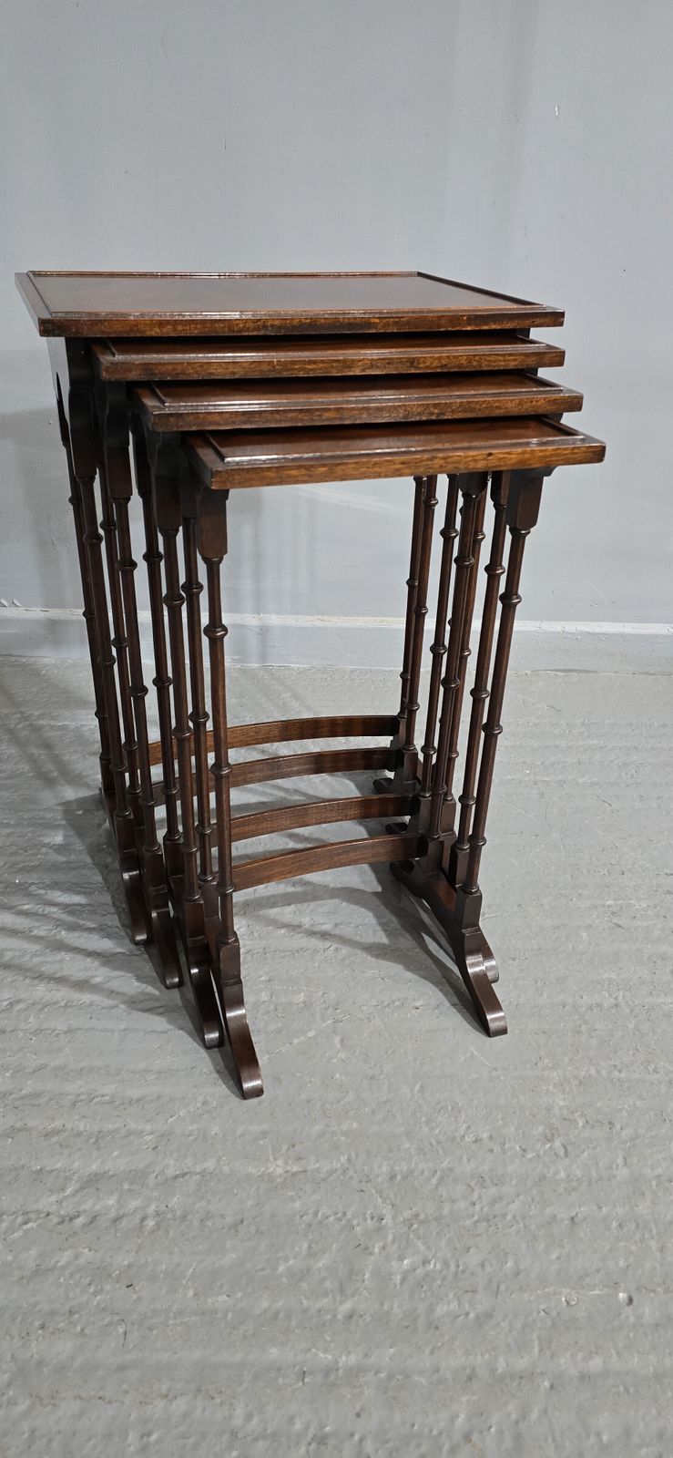 Mahogany Quartetto Nest Of Tables photo vintage